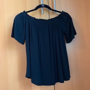 soft black off the shoulder top